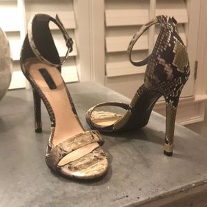 Topshop snake print heels